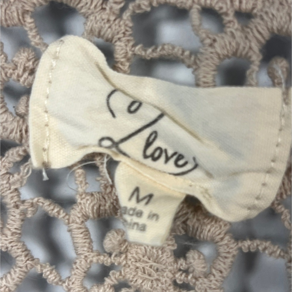 Love‎ Boho Cream Crochet Medium Tank Top Cottagecore Beach Vibes Costal Grandma - Picture 3 of 5